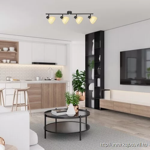 RÁBALUX 3136 Rattan,bel.spot,E14 4xMAX15W,fekete