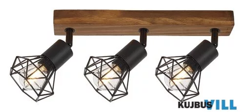 RÁBALUX 3139 Zeus,bel.spot,E14 3xMAX40W,fekete,tölgy