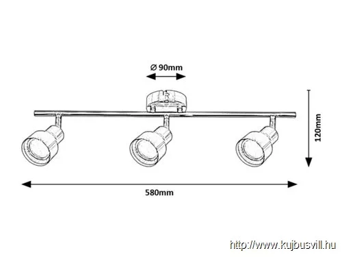 RÁBALUX 3185 Blake,bel.spot,GU10 3xMAX50W,sz.króm