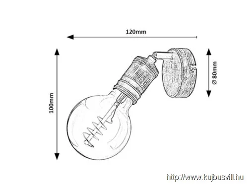 RÁBALUX 3214 Fidel,bel.spot,E27 1xMAX25W,ant.arany