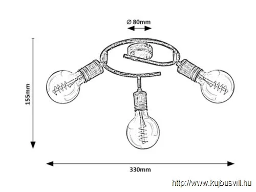 RÁBALUX 3216 Fidel,bel.spot,E27 3xMAX25W,ant.arany