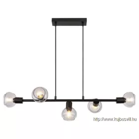 RÁBALUX 3297 Sullivan,bel.üveg.függ,E14,5x40W,fekete