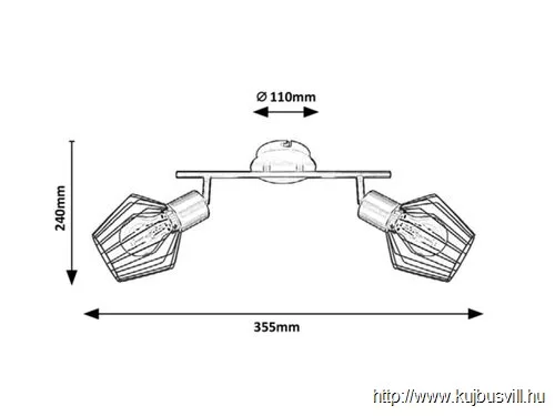 RÁBALUX 3535 Belano,bel.Spot, E27 2x MAX 40W,fekete