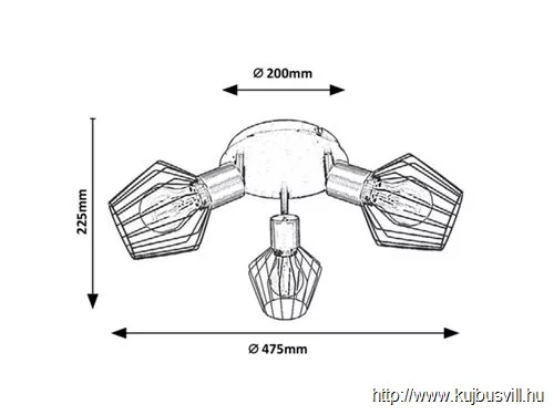 RÁBALUX 3536 Belano,bel.Spot, E27 3x MAX 40W,fekete