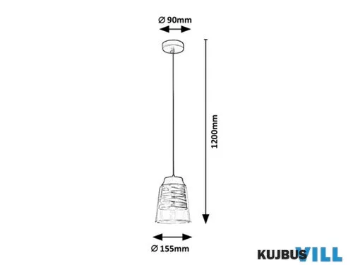 RÁBALUX 3543 Zenaida,bel.Függ.E27 1x MAX 60W,m.fekete