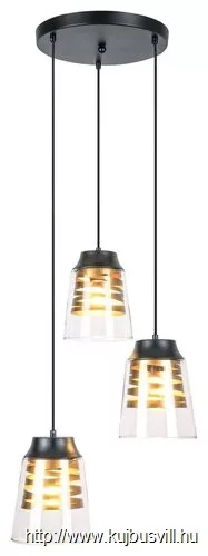 RÁBALUX 3545 Zenaida,bel.Függ.E27 3x MAX 60W,m.fekete