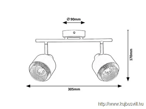 RÁBALUX 3548 Fedora,bel.Spot,E14 2x MAX 40W,vil.barna