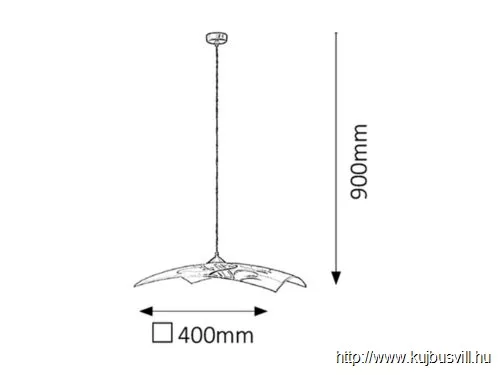 RÁBALUX 3694 Elina függ.400x400 E27 60Wfekete/fehér