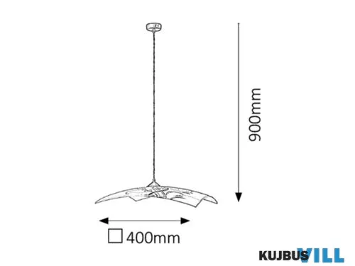 RÁBALUX 3694 Elina függ.400x400 E27 60Wfekete/fehér