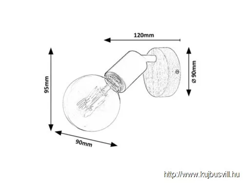 RÁBALUX 3976 Pablo,bel.Spot,1xE27,fém-fa,m.fekete