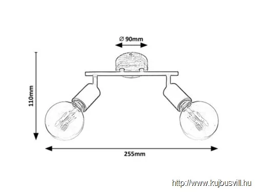 RÁBALUX 3977 Pablo,bel.Spot,2xE27,fém-fa,m.fekete