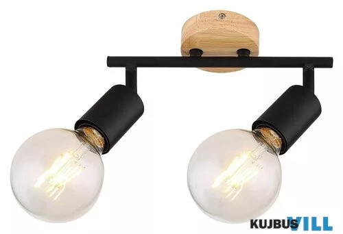 RÁBALUX 3977 Pablo,bel.Spot,2xE27,fém-fa,m.fekete