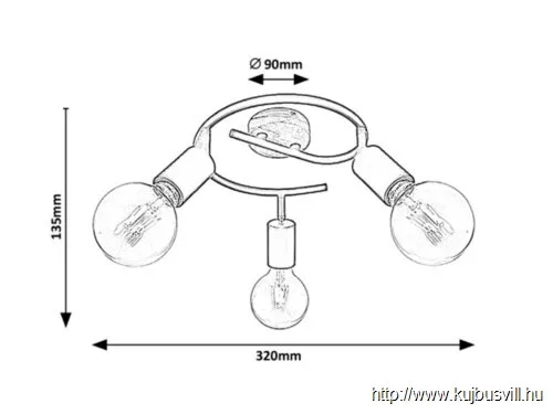 RÁBALUX 3978 Pablo,bel.Spot,3xE27,fém-fa,m.fekete