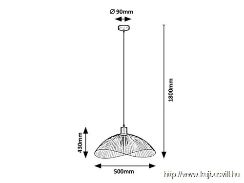 RÁBALUX 4347 Iduna,bel.Függ.E27 1x MAX 60W,m.fekete