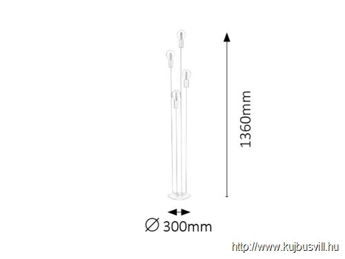 KIFUTÓ RÁBALUX 4561 Lanny álló, LED,E27 4x15W,f/arany