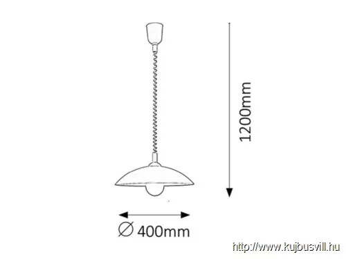 RÁBALUX 4780 Round függ D40 E27 60W, rollys, fehér