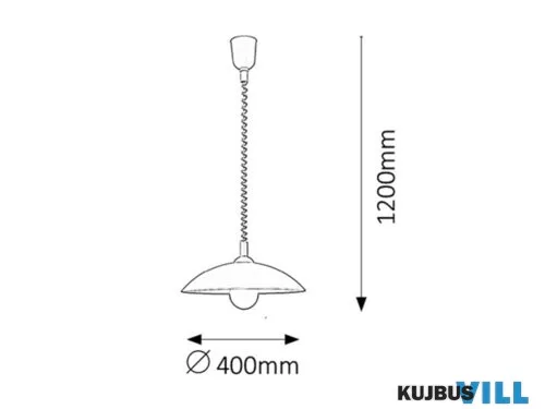 RÁBALUX 4780 Round függ D40 E27 60W, rollys, fehér
