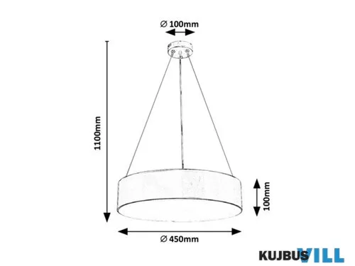 RÁBALUX 5082 Renata,bel.függ,3xE27,m fekete,D45cm