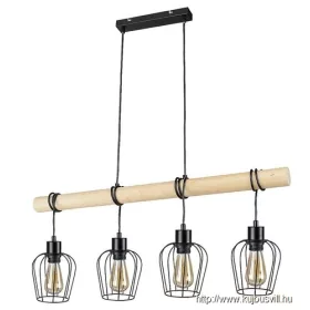RÁBALUX 5247 Fabian,bel.függ.fém-fa,4xE27,m.fekete