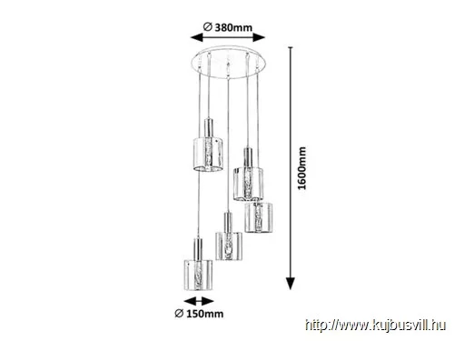 RÁBALUX 5251 Donati,bel.Függ.E27 5x MAX 60W,króm