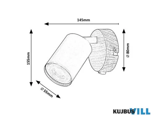 RÁBALUX 5295 Edmund,bel.spot,GU10 1xMAX25W,fekete