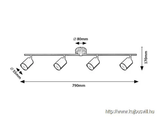 RÁBALUX 5298 Edmund,bel.spot,fali,GU10 4xMAX25W,feket