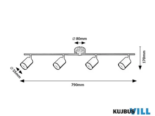 RÁBALUX 5298 Edmund,bel.spot,fali,GU10 4xMAX25W,feket