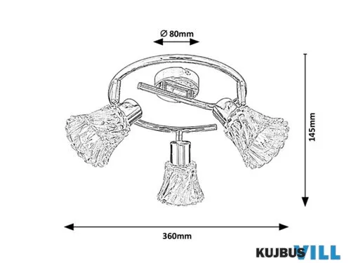 RÁBALUX 5301 Hestia,bel.spot.E14 3x MAX 40W,króm