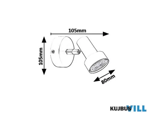 RÁBALUX 5322 Konrad spot, GU10 MAX 5W, fekete