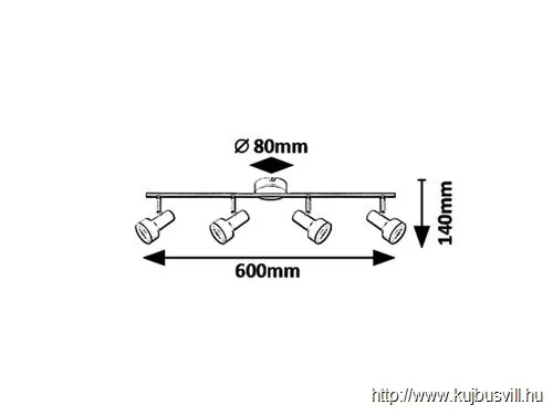 RÁBALUX 5325 Konrad spot, GU10 4X MAX 50W, fekete