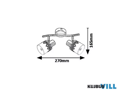 RÁBALUX 5342 Lacey spot E14 2X MAX 40W fek/feh/króm