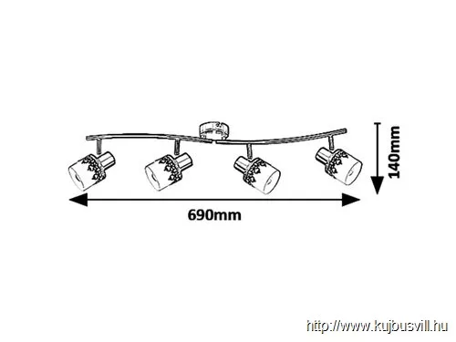 RÁBALUX 5344 Lacey spot E14 4X MAX 40W fek/feh/króm