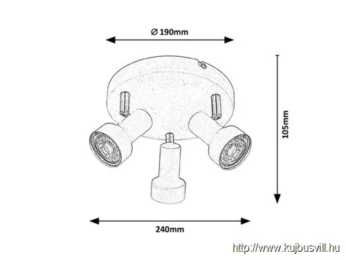 RÁBALUX 5356 Konrad,bel.Spot, GU10 3x MAX 50W,fehér