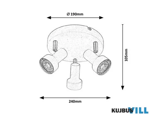 RÁBALUX 5356 Konrad,bel.Spot, GU10 3x MAX 50W,fehér