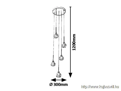 RÁBALUX 5396 Kassia, függeszték, G9 5X MAX 5W, arany