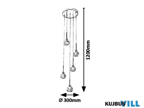 RÁBALUX 5396 Kassia, függeszték, G9 5X MAX 5W, arany