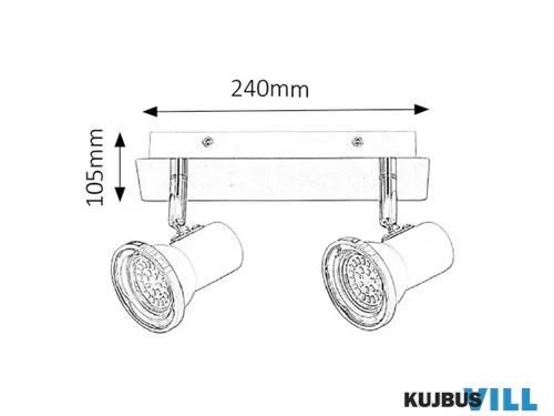 RÁBALUX 5498 Steve spotLEDGU10 2X4,5Wffsal,feh/krIP44