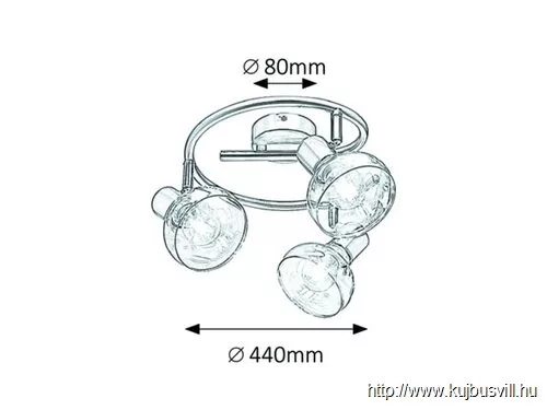 RÁBALUX 5549 Holly spot,3x40W,antik arany/borostyán