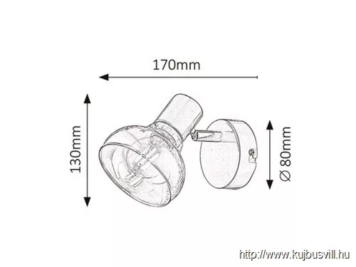 KIFUTÓ RÁBALUX 5555 Holly spot,1x40W,króm/füstszínű üveg
