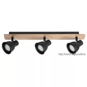 RÁBALUX 5904 Mac spot ff.nélkül,GU10 3x35W,feket/bükk