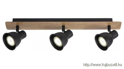 RÁBALUX 5904 Mac spot ff.nélkül,GU10 3x35W,feket/bükk