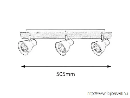 RÁBALUX 5904 Mac spot ff.nélkül,GU10 3x35W,feket/bükk
