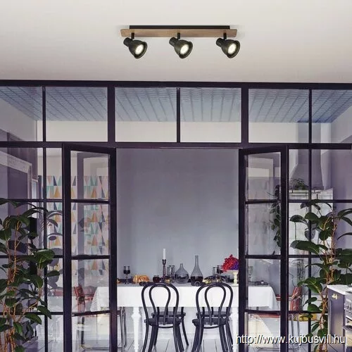 RÁBALUX 5904 Mac spot ff.nélkül,GU10 3x35W,feket/bükk