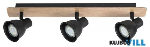 RÁBALUX 5904 Mac spot ff.nélkül,GU10 3x35W,feket/bükk