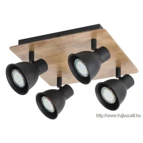 RÁBALUX 5905 Mac spot ff.nélk,GU10 4x35W,fekete/bükk