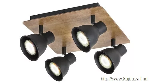 RÁBALUX 5905 Mac spot ff.nélk,GU10 4x35W,fekete/bükk