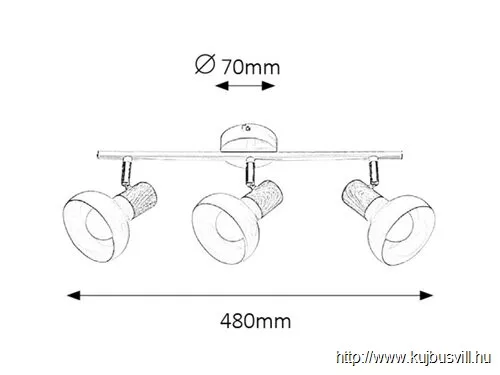 RÁBALUX 5945 Holly spot E14 3X 40W,fehér/ bükk
