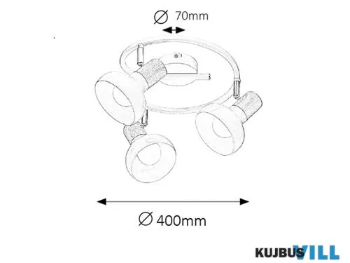 RÁBALUX 5946 Holly spot E14 3X 40W,fehér/ bükk