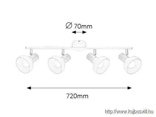 RÁBALUX 5947 Holly spot E14 4X 40W,fehér/ bükk