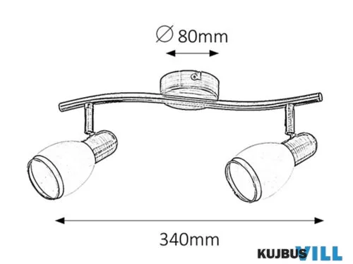 RÁBALUX 5971 Elite 2-es szpot E14 2x max40W bronz
